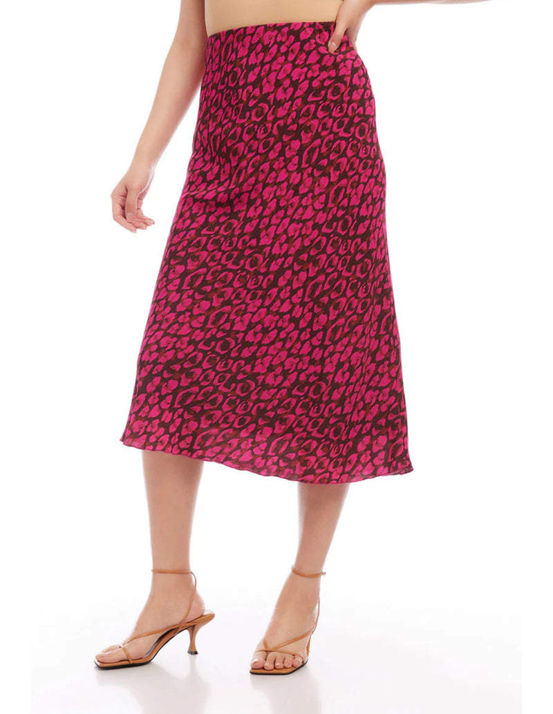 Fifteen Twenty Bias Cut Midi Skirt - Wild Leopard