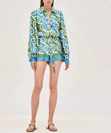 Alexis Qu Romper - Swirl Print