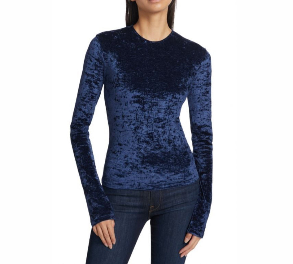Frame Velvet Top - Blu Scuro