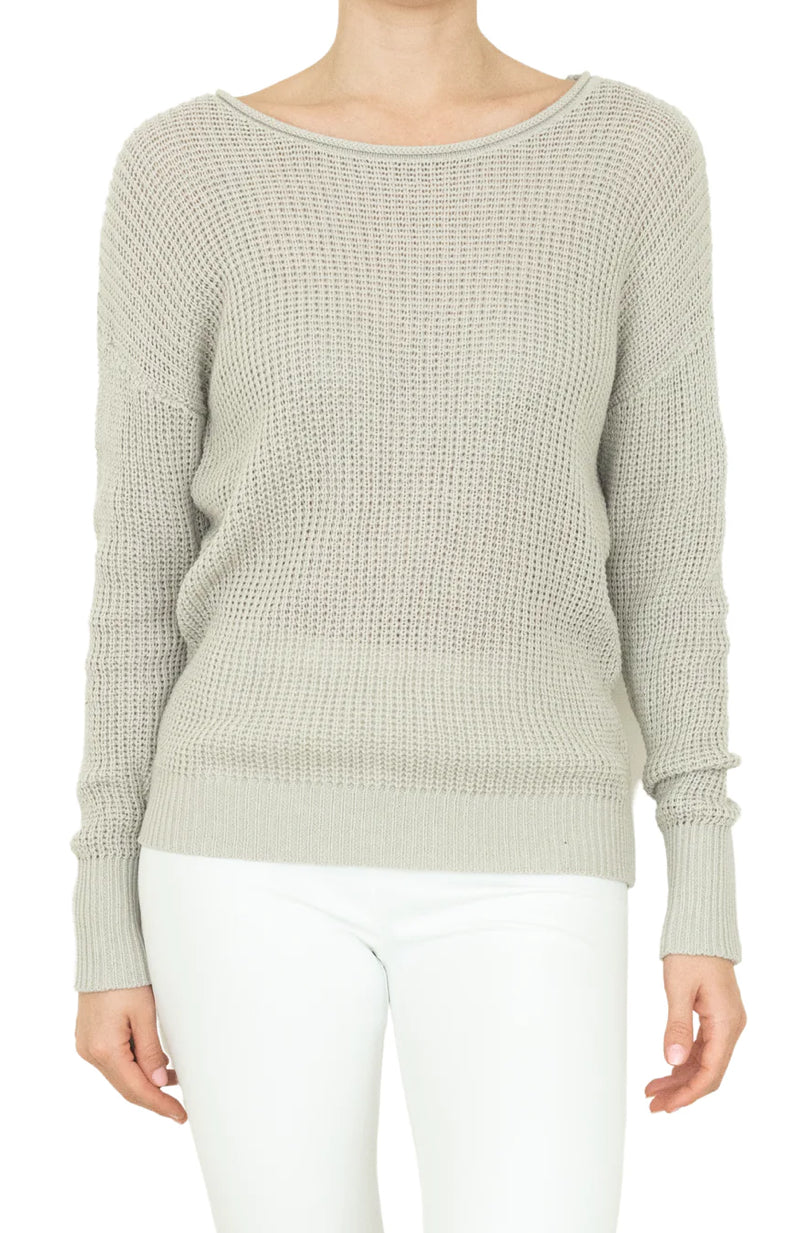 Elaine Kim Cotton Waffle Knit Ramsey Sweater - Pumice