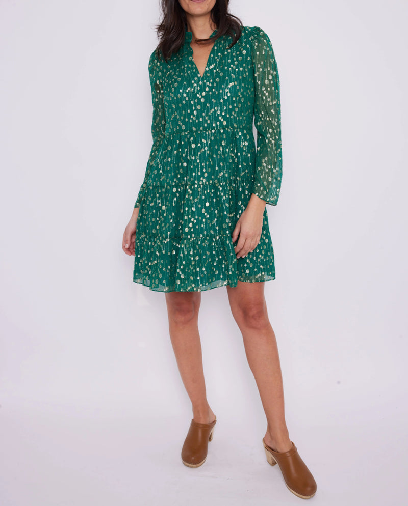 Sail to Sable Hunter Green Long Sleeve Tunic Flare Dress