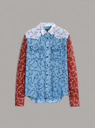 rag & bone Wyatt Patchwork Shirt - Dark Blue Floral