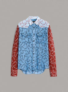 rag & bone Wyatt Patchwork Shirt - Dark Blue Floral