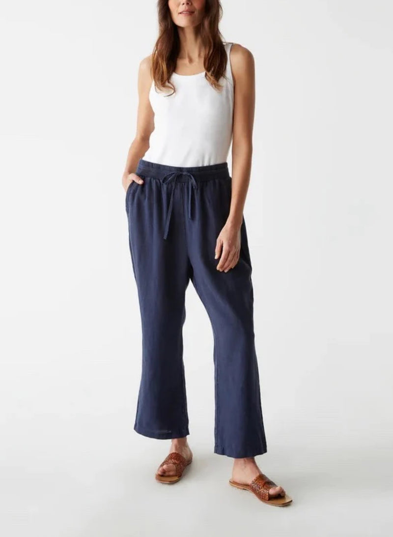 Michael Stars Nolan Linen Drawstring Pants - Nocturnal