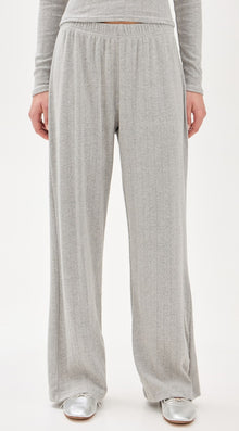perfectwhitetee Pointelle Lounge Pants - Heather Grey