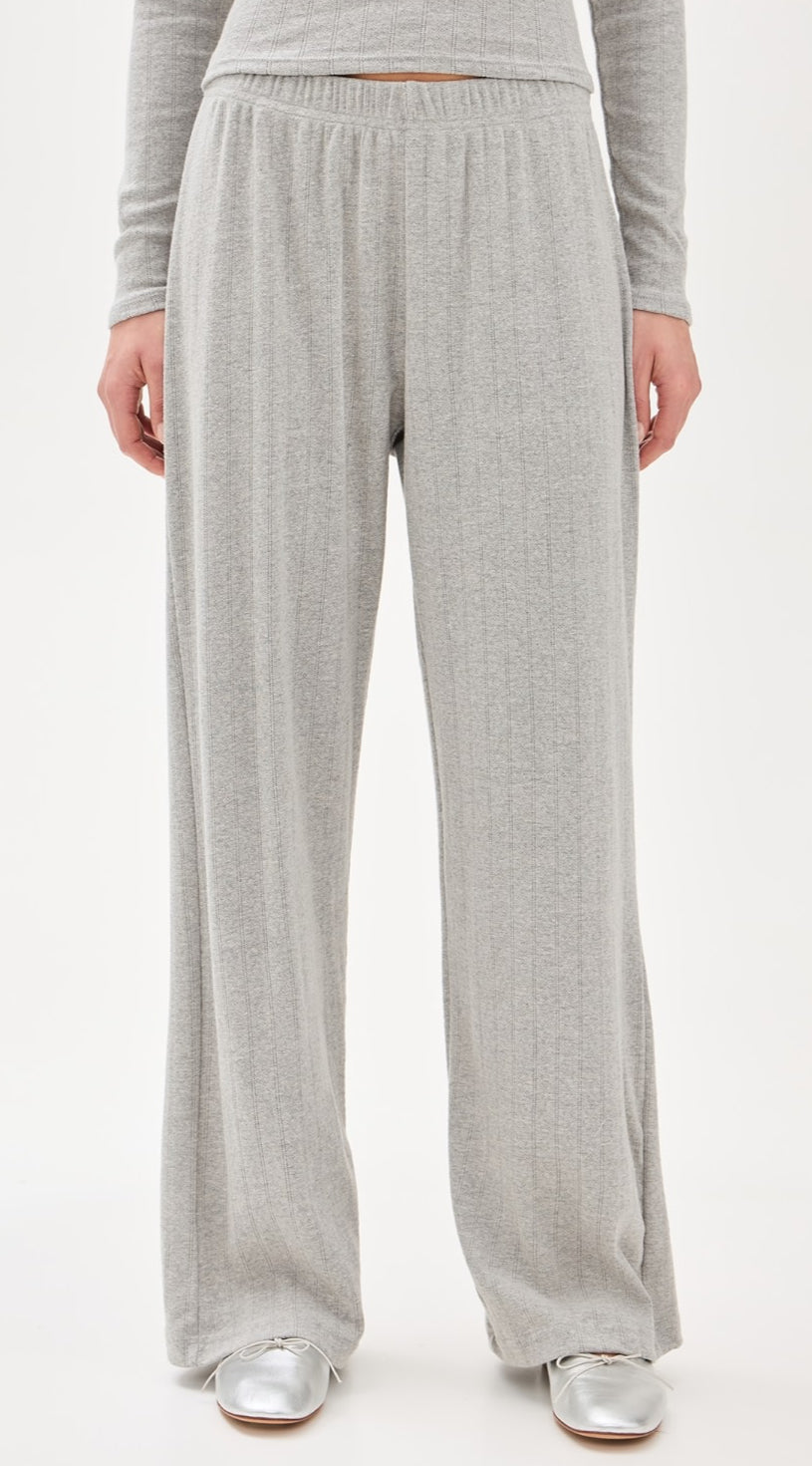 perfectwhitetee Pointelle Lounge Pants - Heather Grey