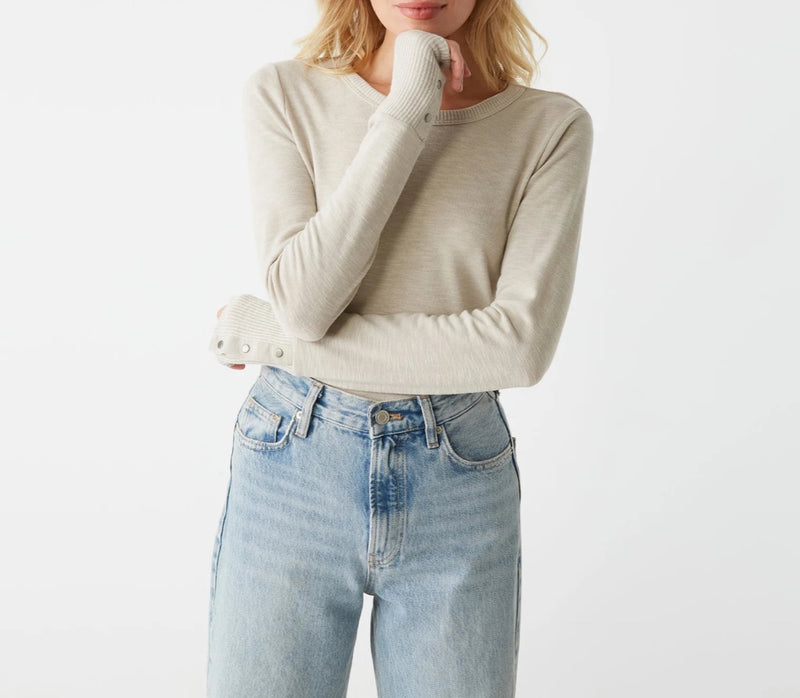 Michael Stars Freja Ruched Top - Oatmeal