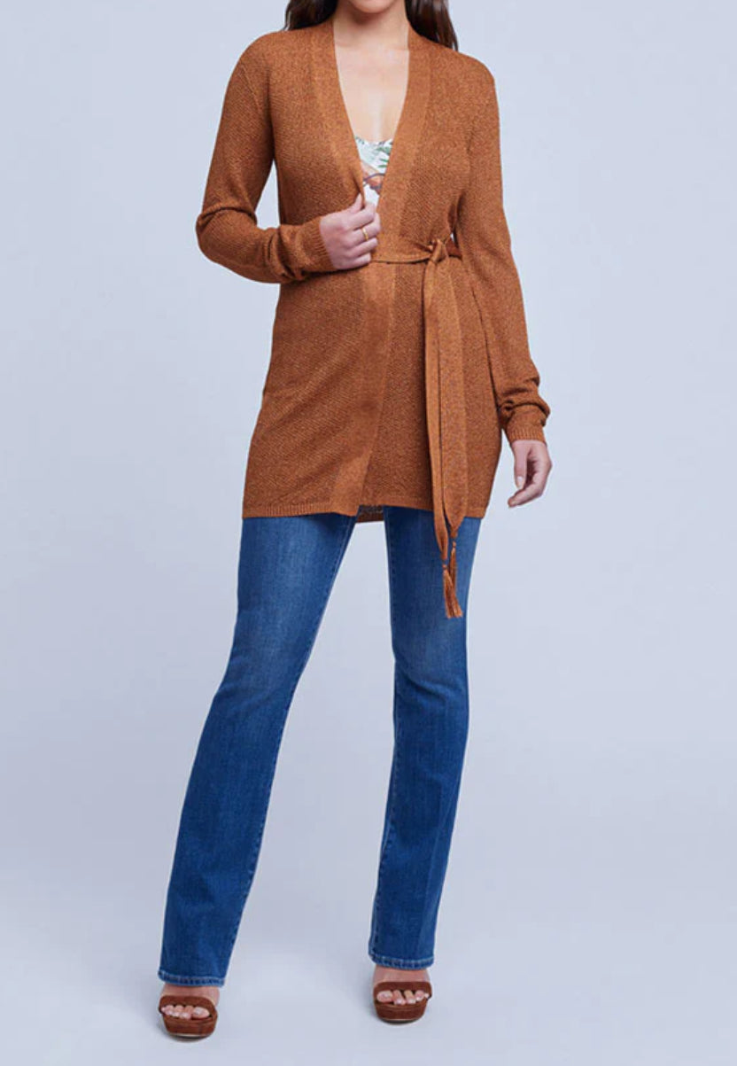 L’Agence Juni Tassel Belt Cardigan - Bronze