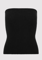 St. Agni Textured Knit Strapless Top - Black