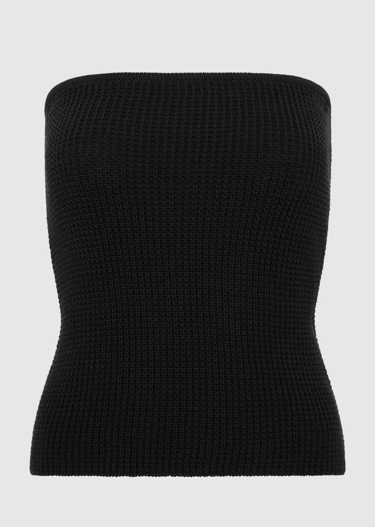 St. Agni Textured Knit Strapless Top - Black