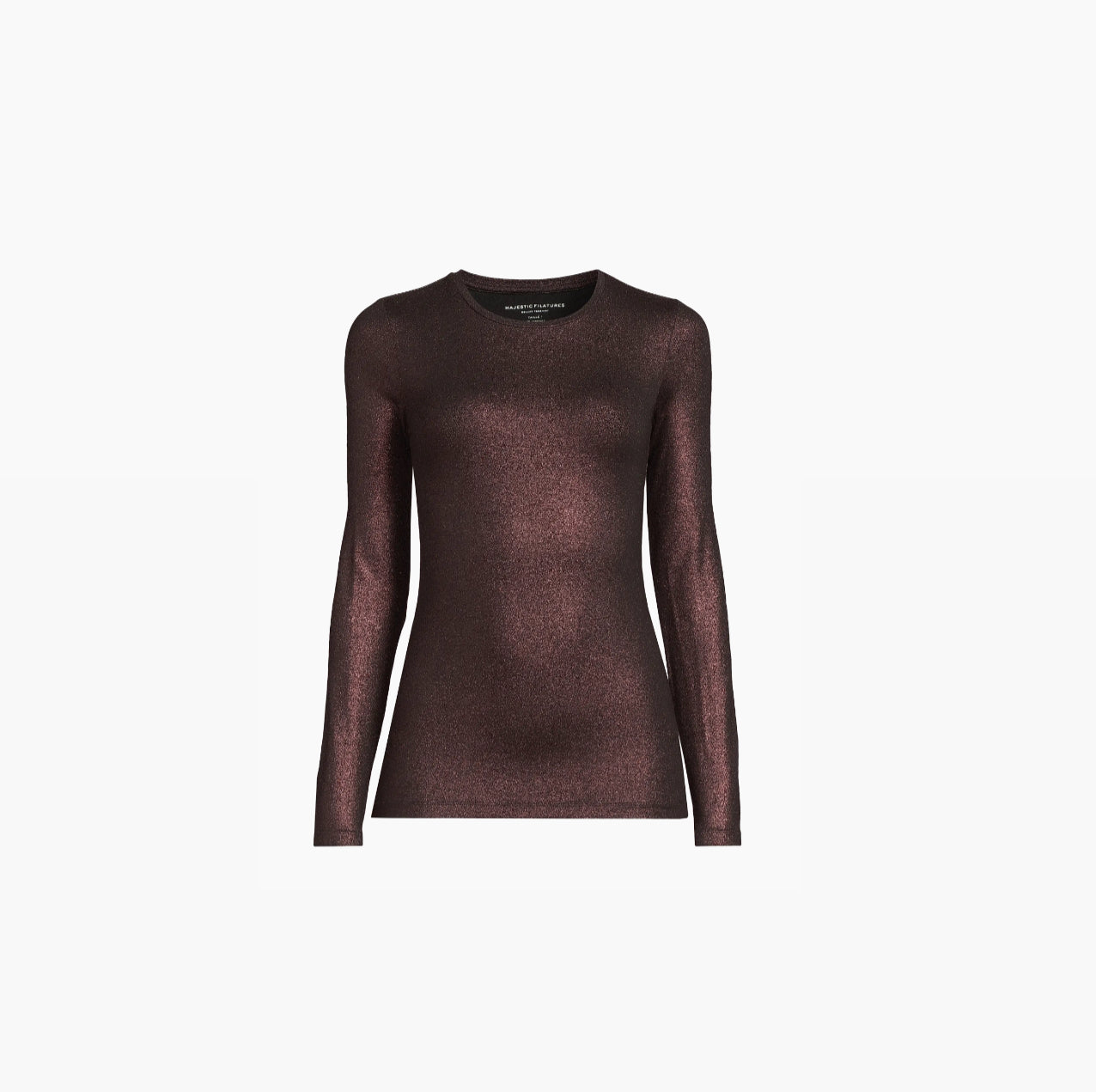 Majestic Filatures Soft Touch Metallic Top - Aubergine