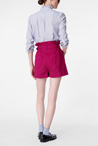 Vanessa Bruno Adriel Cotton High Rise Shorts - Lie de Vin