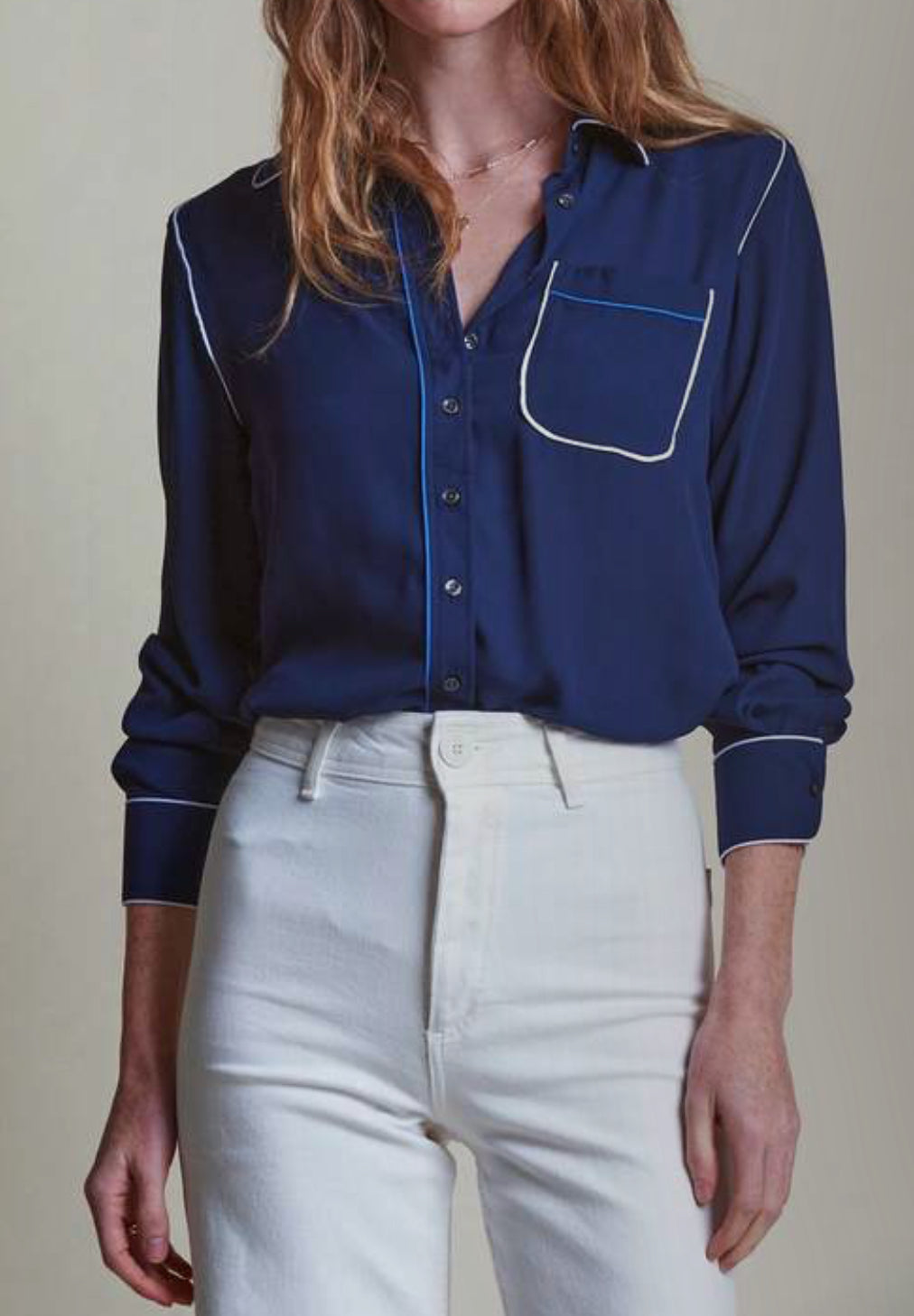 The Shirt by Rochelle Behrens Signature Shirt - Blue/White