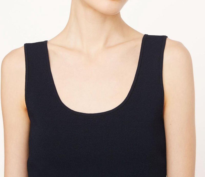 Vince Scoop Neck Tank Top - Black