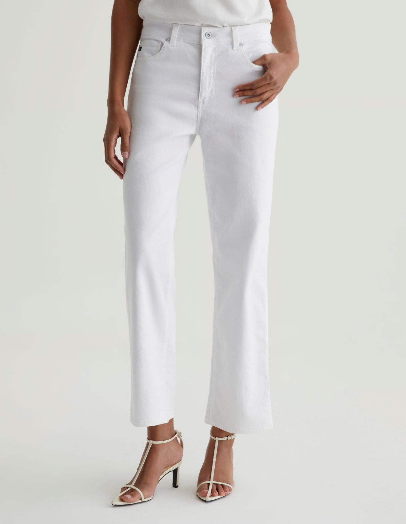 AG Jeans Brinley Mid-Rise Straight - Gallery White