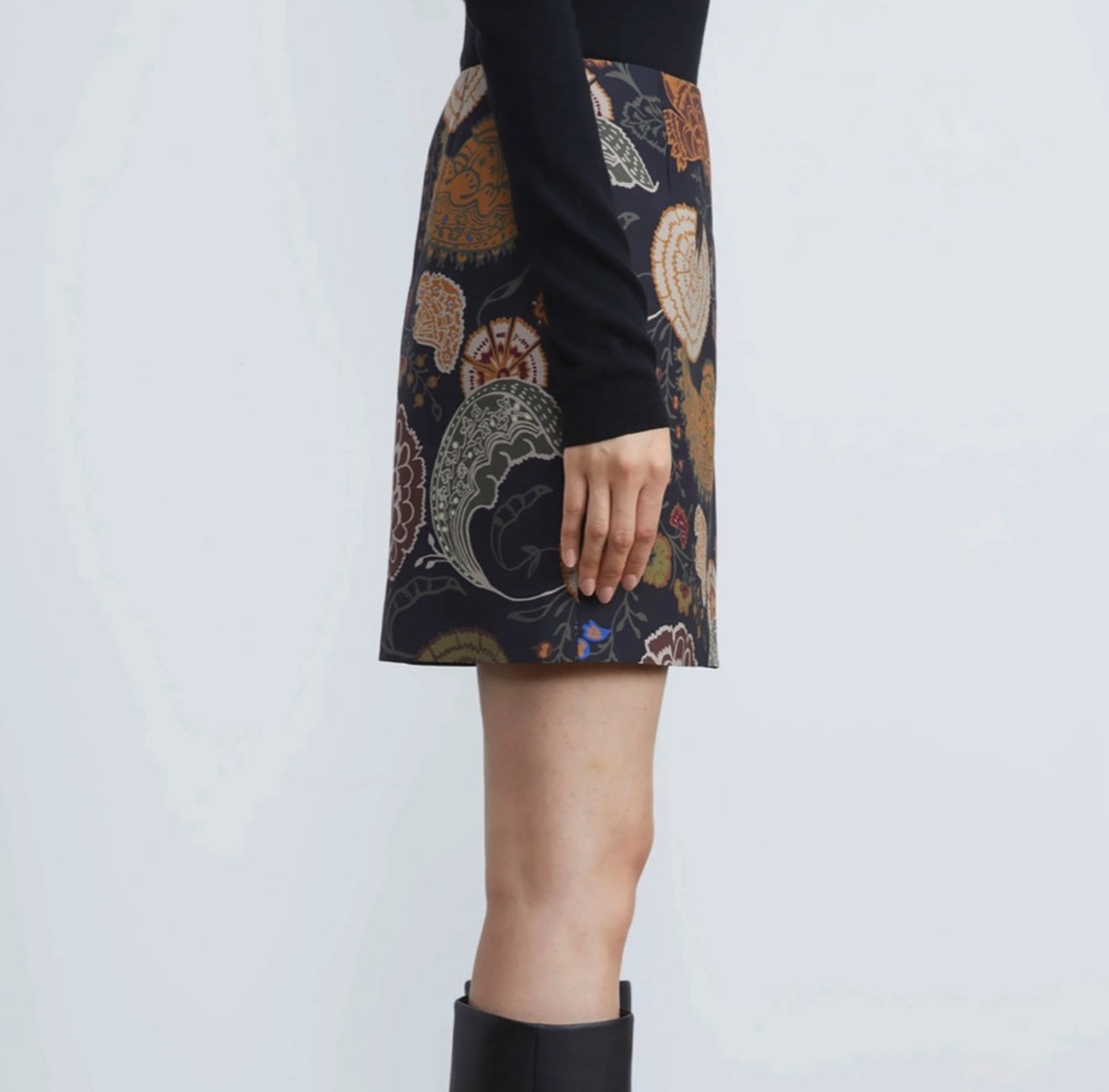 Lafayette 148 Bohemia Bloom Mini Skirt - Black