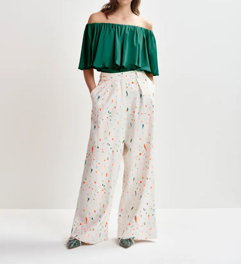 Essentiel Antwerp Hilmington Embroidered Pants - Multicolor/Off-White
