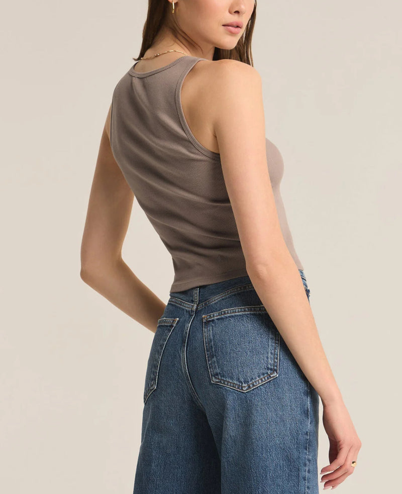Z Supply Essy Rib Top - Slate