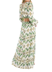 Allison New York Green Ikat Print Everly Maxi Dress