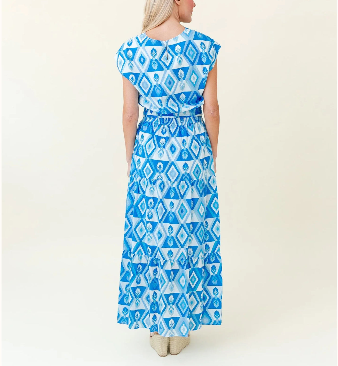 Sheridan French Gardenia Skirt - Lapis Geo