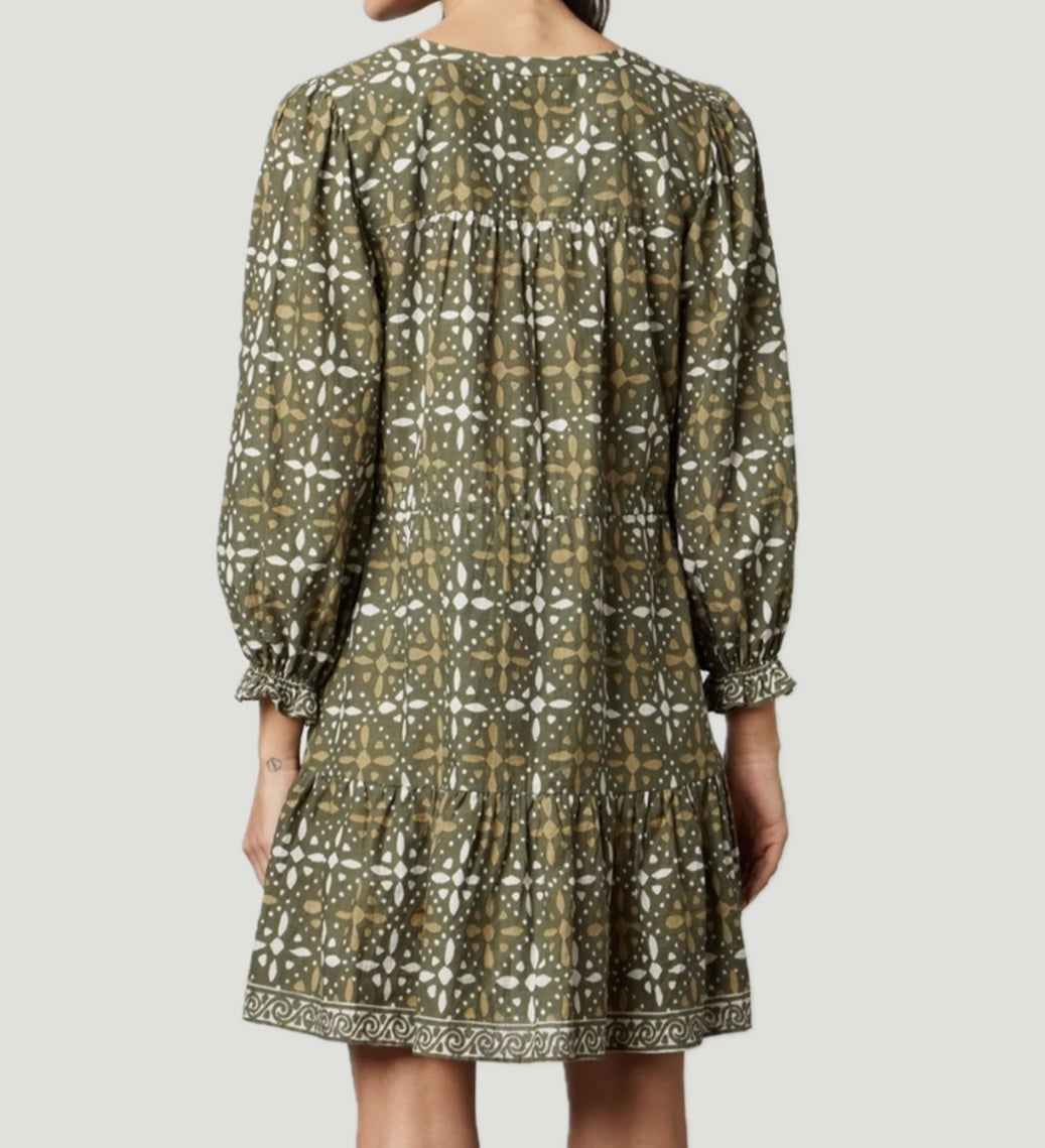 Velvet by Graham & Spencer Katarina Printed Boho Dress - Hunter