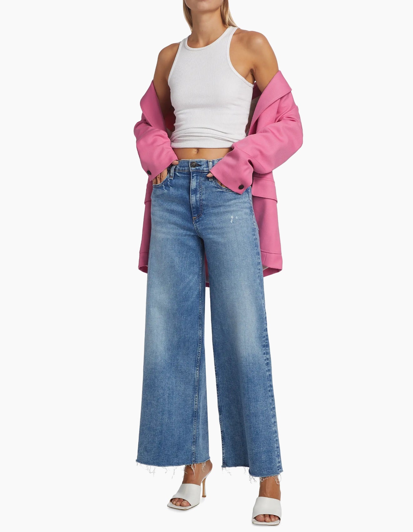 rag & bone Flexi Sofie Wide-Leg Cropped Jeans - Monterosso
