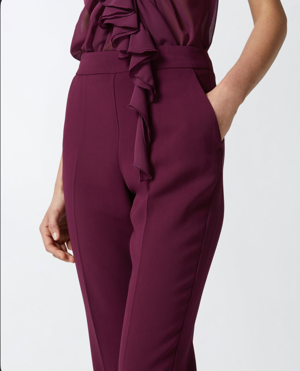 PINKO Elegant Technical Fabric Trousers - Grape Vine