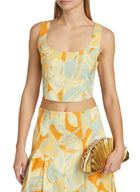 A.L.C. Isabel Sea Glass Crop Top