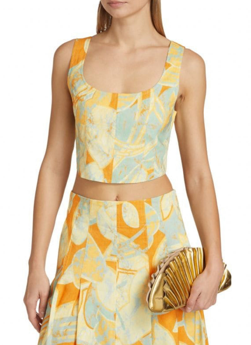 A.L.C. Isabel Sea Glass Crop Top