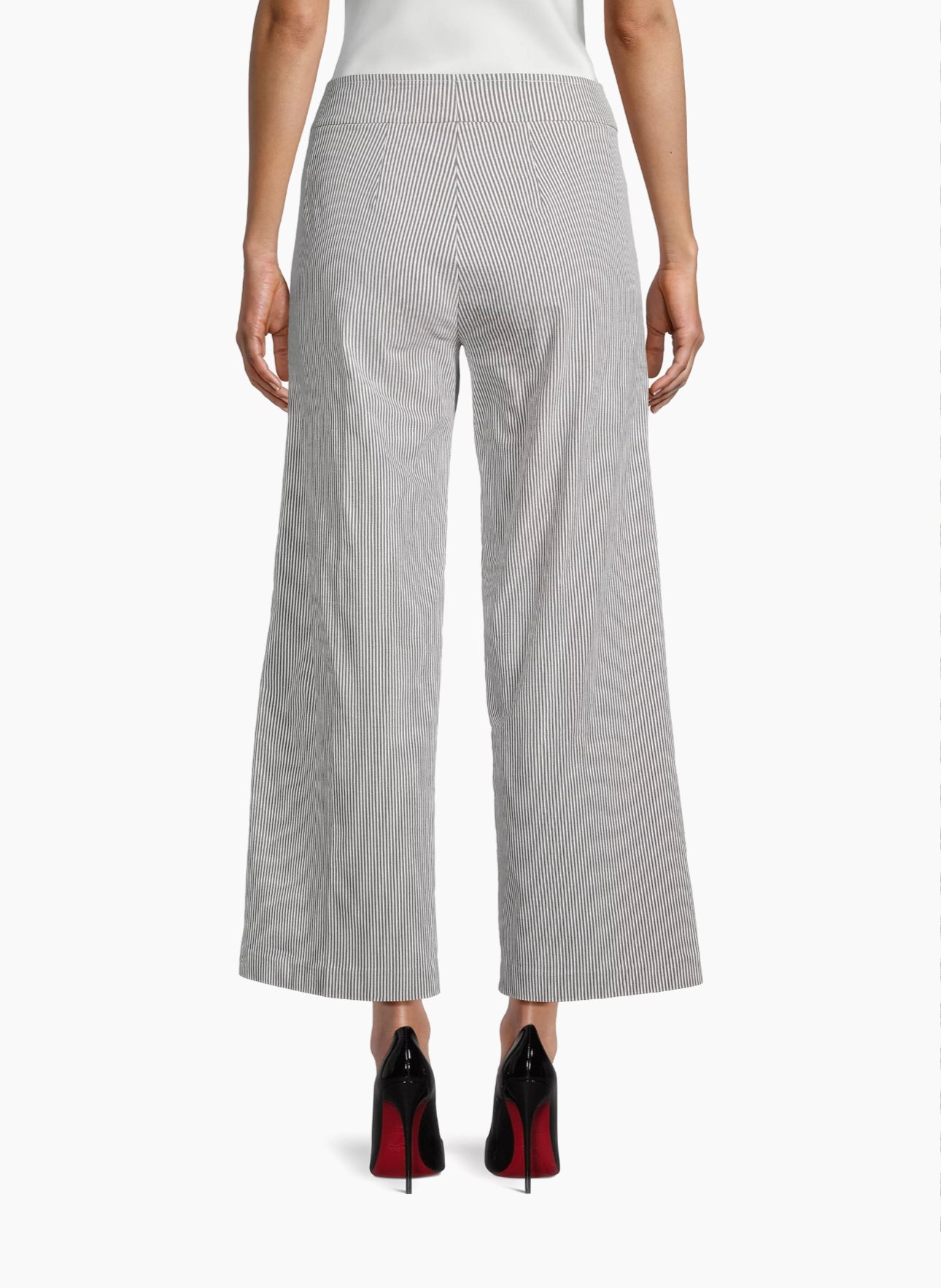 Avenue Montaigne Alex Seersucker Wide-Leg Pants