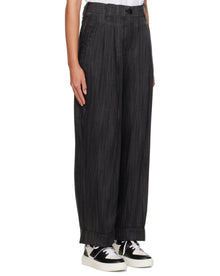 GANNI Black Striped Trousers - Black