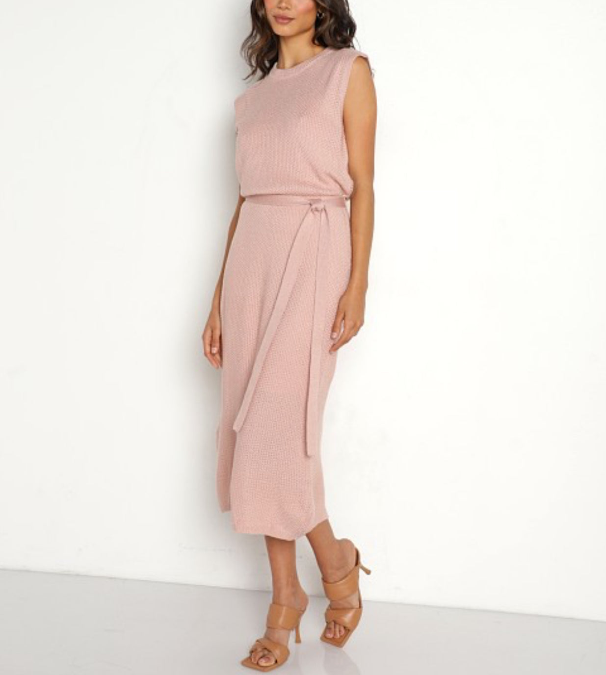 Callahan Knitwear Belted Dress - Mauve