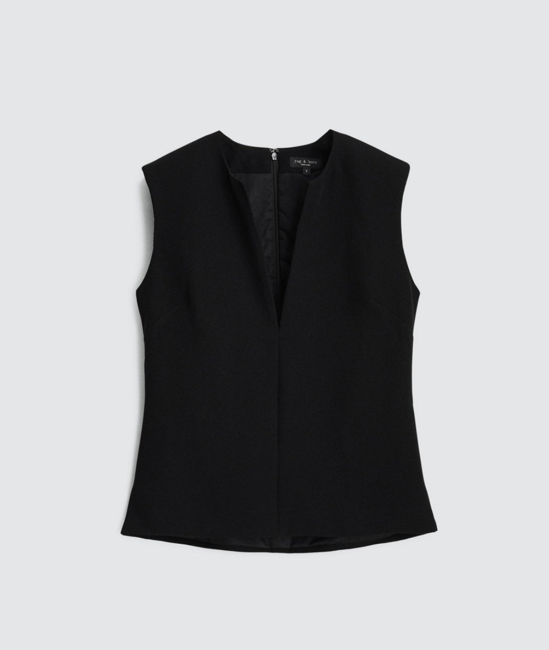 rag & bone Sonia Sleeveless Crepe Top - Black