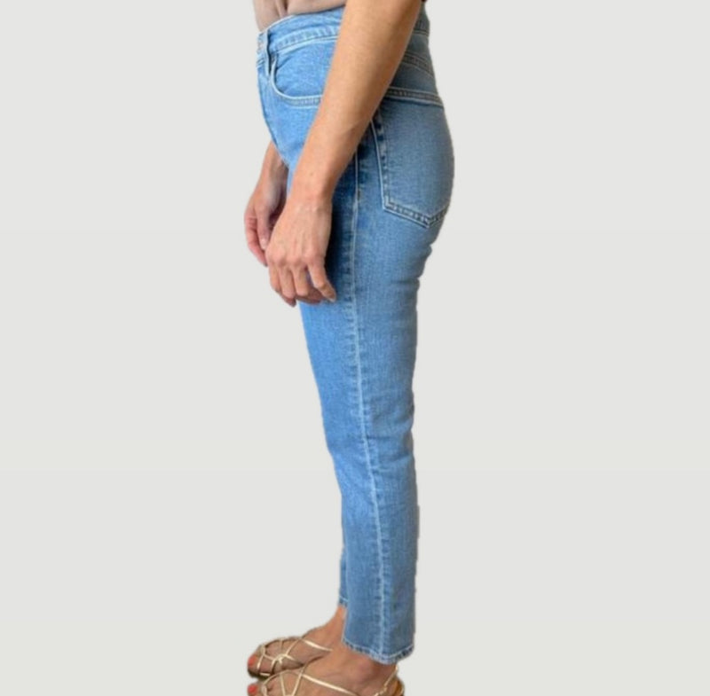 Re/Done 90s Ultra High Rise Ankle Crop - Blue Stone