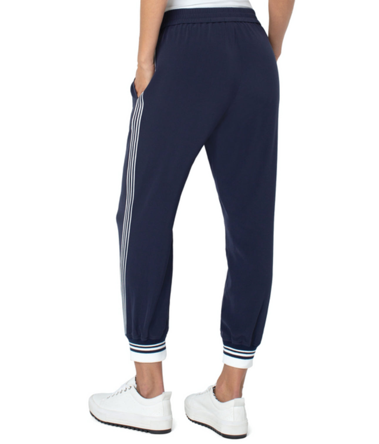 Liverpool Los Angeles Pull On Jogger With Side Stripe - Inkwell Navy