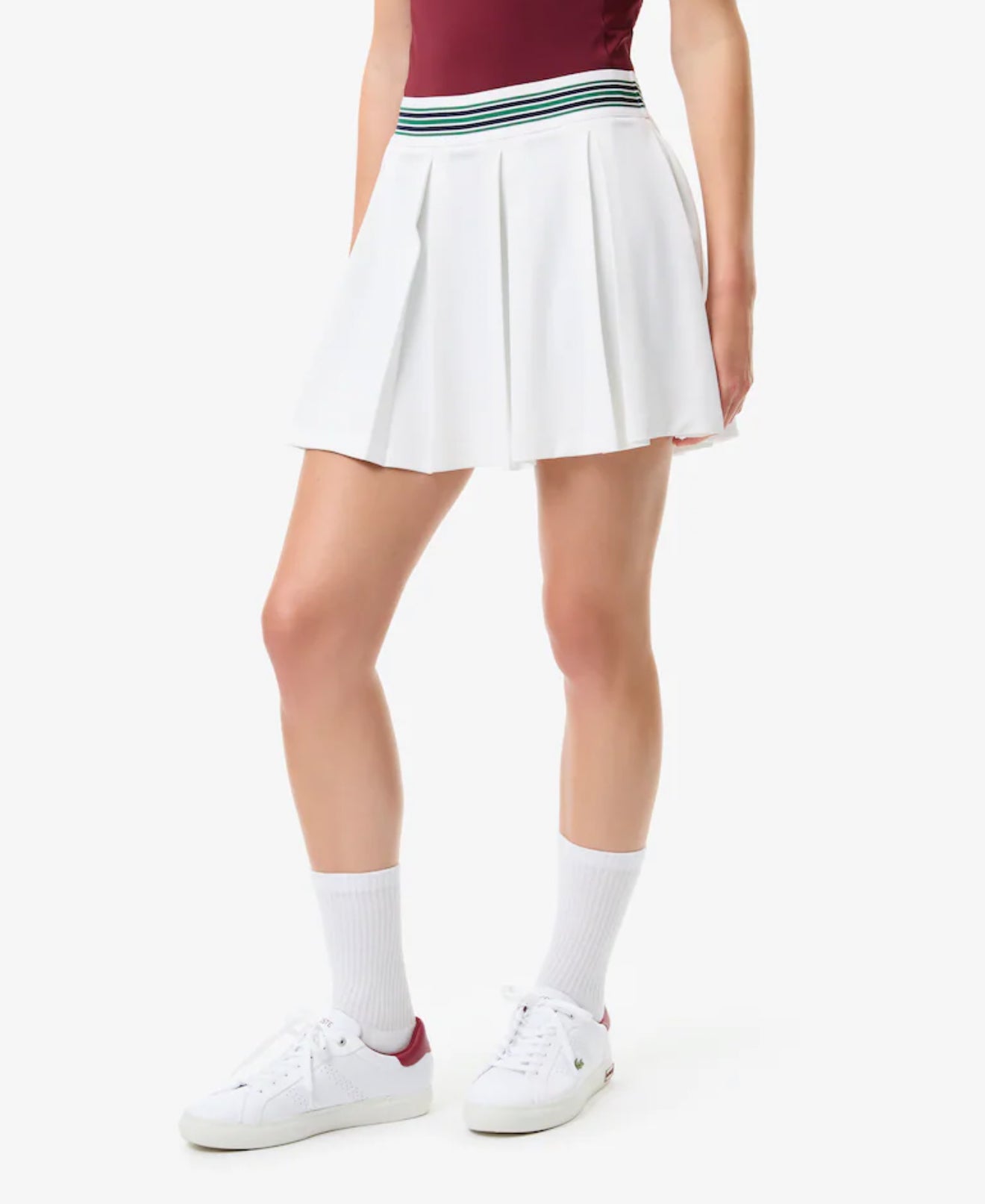 Lacoste Lined Piqué Tennis Skirt - White