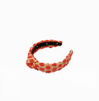 Lele Sadoughi Natural Melon Slim Knotted Dotted Raffia Headband