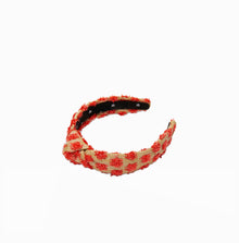 Lele Sadoughi Natural Melon Slim Knotted Dotted Raffia Headband
