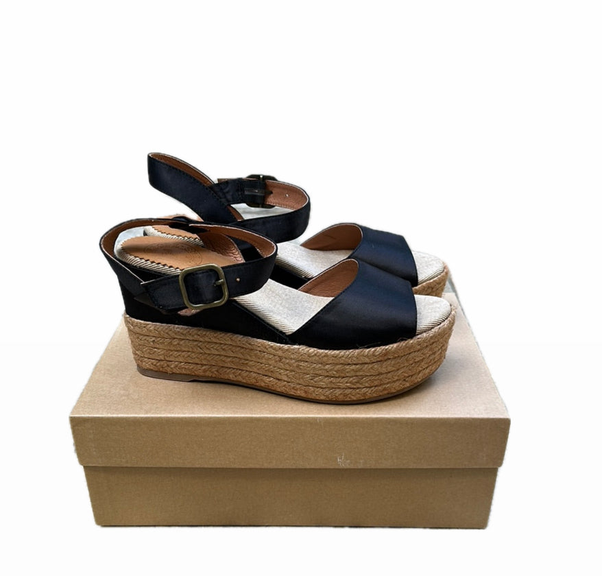 Penelope Chilvers Hannah Satin Espadrille - Black