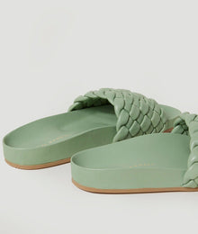 Loeffler Randall Sonnie Woven Leather Sandals - Sage