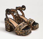 Sam Edelman Liana Platform Sandal - Black/Natural Raffia