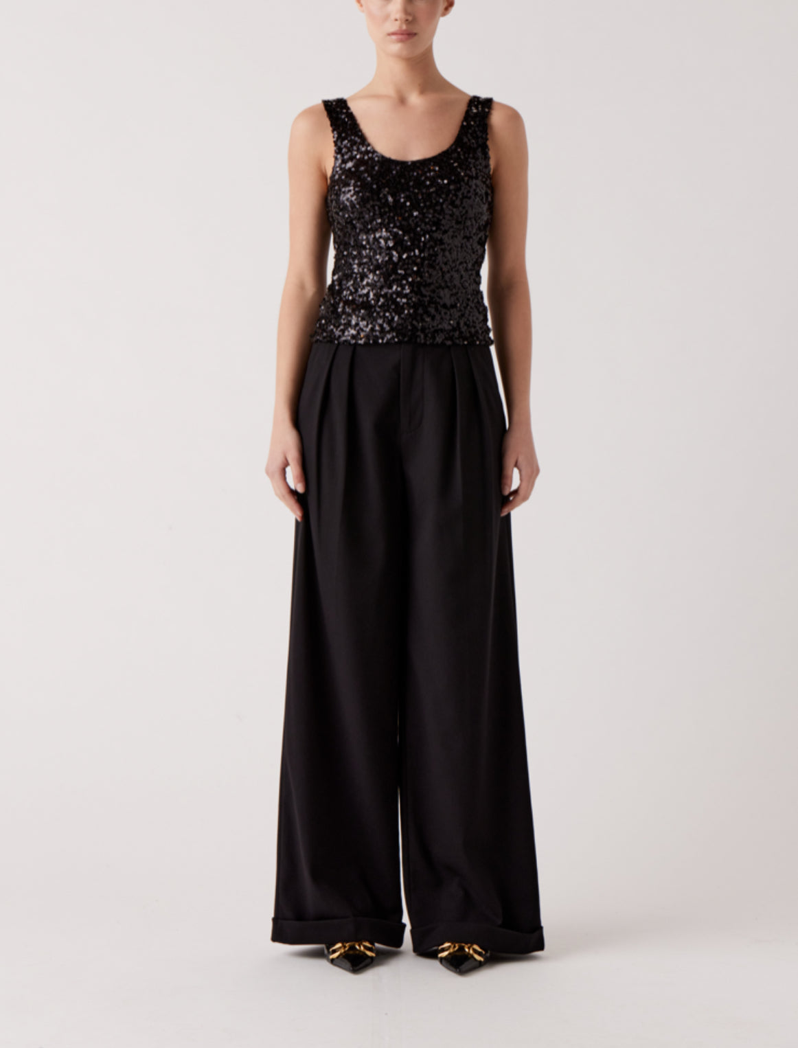 Sophie Rue Rael Sequin Tank - Black