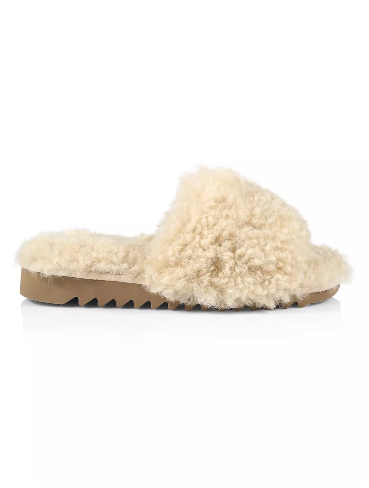 rag & bone Eira Faux Shearling Slides - Ivory