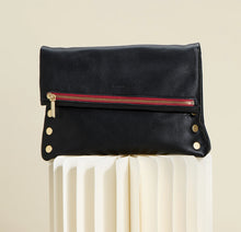 Hammitt VIP LRG Oversized Crossbody Clutch - Black/Brushed Gold/Red Zip