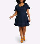 Draper James Faith Love Circle Dress - Dark Wash