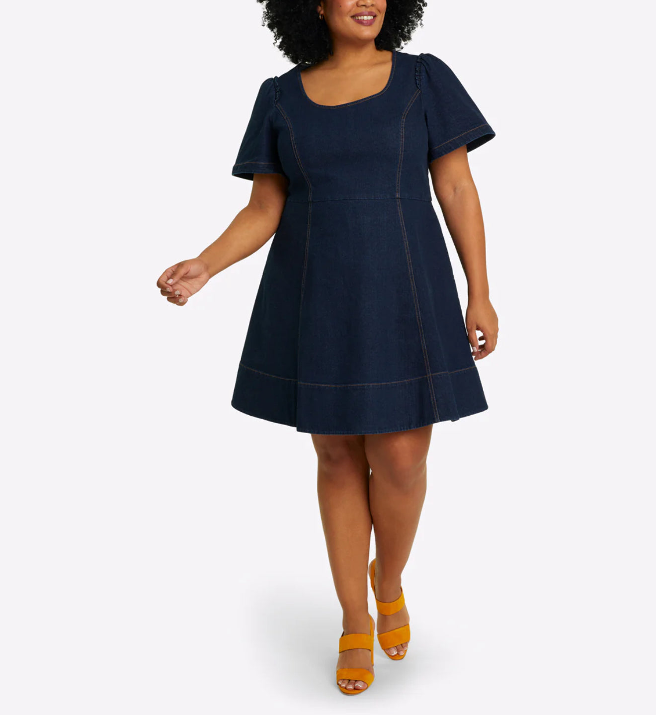 Draper James Faith Love Circle Dress - Dark Wash