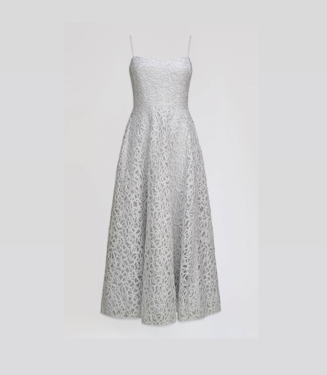 THEIA Sleeveless Tulle Dress - French Silver