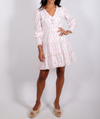 Sail To Sable Blush Mini Ikat Print Smocked Waist Dress