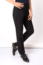 ROBELL Marie Flower Jacquard Slim Fit Trouser - Black