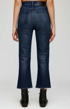 Moussy Vintage Emma Cropped Flare Jeans - Dark Blue